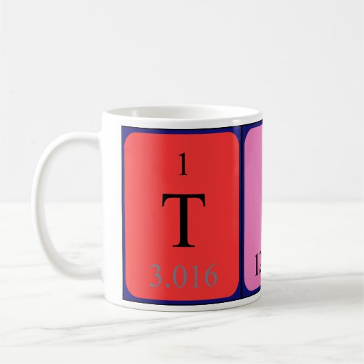 Namen-Tasse periodischer Tabelle Tinas Kaffeetasse (Links)