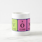Namen-Tasse periodischer Tabelle Yvonne Kaffeetasse (Mittel)