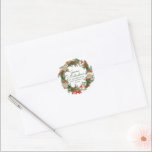 NAMEN UND ADRESSE HINZUFÜGEN | Christmas Wreath Cl Runder Aufkleber<br><div class="desc">NAMEN UND ADRESSE HINZUFÜGEN | Weihnachtskranz</div>