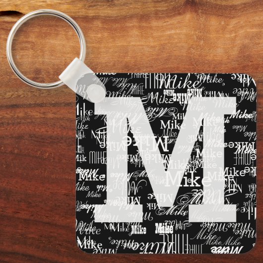 Namen und anfänglicher BLACK Schlüsselanhänger (Vorderseite)