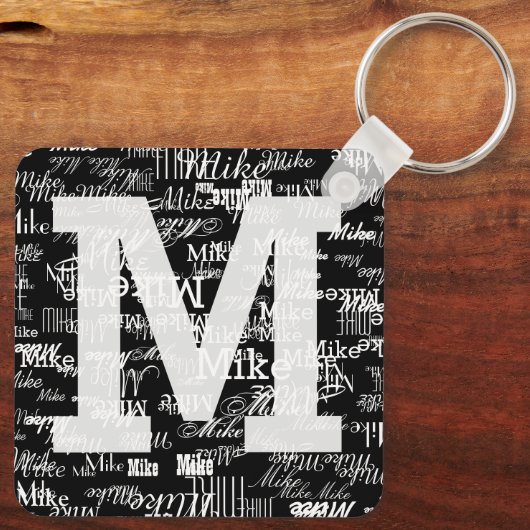 Namen und anfänglicher BLACK Schlüsselanhänger (Rückseite)