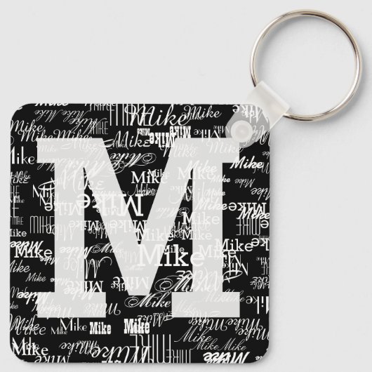Namen und anfänglicher BLACK Schlüsselanhänger (Rückseite)