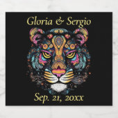 Namen und Datum der phantastischen Tiger Schaumweinetikett (Einzelnes Label)