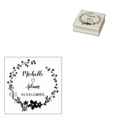 Namen und Datum der romantischen Hochzeit von Blum Gummistempel (Stempel)