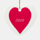 Namen und Datum Rotes Herz Ornament (Hinten)