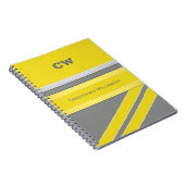 Namen und Initialen der gelben grauen Niederlassun Notizblock (Rechte Seite)