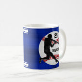 Namen-und Zahl-Baseball-Geschenke für Spieler Kaffeetasse (VorderseiteRechts)