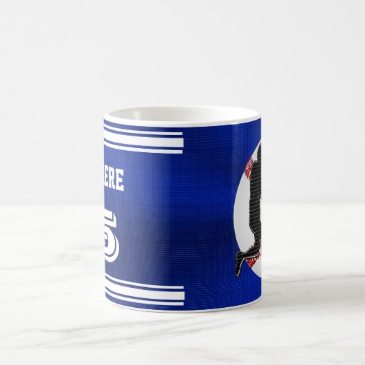 Namen-und Zahl-Baseball-Geschenke für Spieler Kaffeetasse (Mittel)