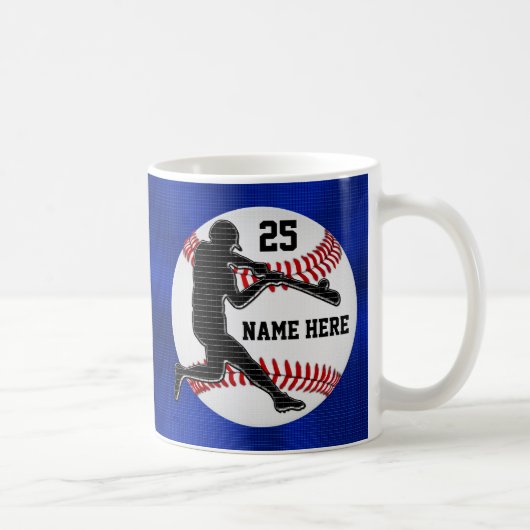Namen-und Zahl-Baseball-Geschenke für Spieler Kaffeetasse (Rechts)