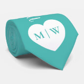 Namen von Aquamarinen Initialen von "White heart C Krawatte (Gerollt)