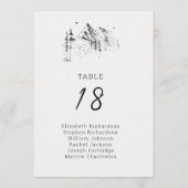 Namen von Bergwaldgästen Tischnummern (Rückseite)