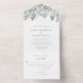 Namen von Empfängern von Hochzeiten von Dusty Blue All In One Einladung (Innen Boden)