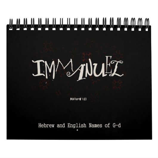 Namen von G-d auf hebräisches und englisch Kalender (Titelbild)