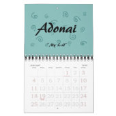 Namen von G-d auf hebräisches und englisch Kalender (Jan 2026)