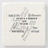 Namen von Jesus B&W Weihnachtsstein Untersetzer (Vorderseite)