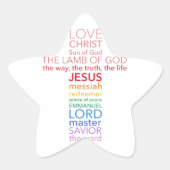 Namen von Jesus-Kreuz Stern-Aufkleber (Vorderseite)