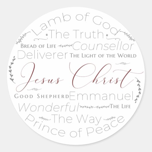 Namen von Jesus Script Typografy Aufkleber (Vorderseite)