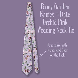 Namen von Peony Garden + Date Orchid Pink Wedding Krawatte