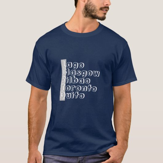 Namen weltweiter Städte T-Shirt (Vorderseite)