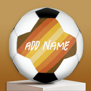 Namen zu Retro-Streifen und warmen Sonnenuntergang Fußball