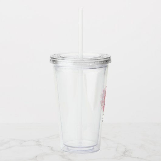 Namenloses rosa Aquarelle-Pfingstrum Acryltrinkbecher (Rechts)