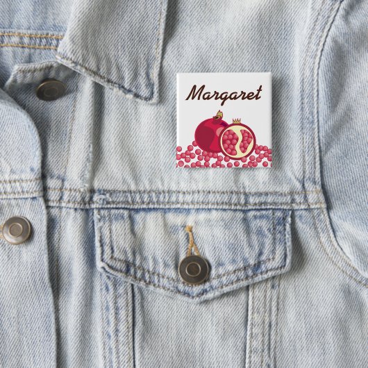 NamensAbzeichen der roten Granatapfelsamen Button (Beispiel)