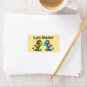 Namensaufkleber eckig - Babydrachen gelb Adressaufkleber (Insitu)