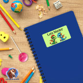 Namensaufkleber eckig - Babydrachen grün Adressaufkleber