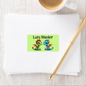 Namensaufkleber eckig - Babydrachen grün Adressaufkleber (Insitu)