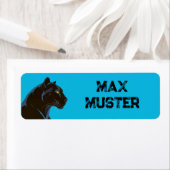 Namensaufkleber eckig - blau - Schwarzer Panther (Insitu)