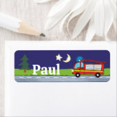 Namensaufkleber eckig - Feuerwehr Nacht (Insitu)