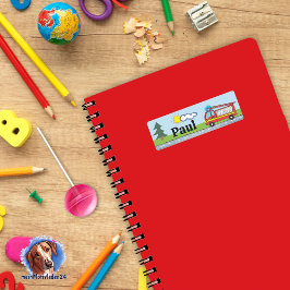 Namensaufkleber eckig - Feuerwehr Tag