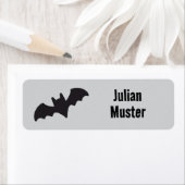Namensaufkleber eckig - Fledermaus grau schwarz (Insitu)