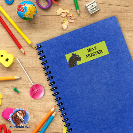 Namensaufkleber eckig - grün - Schwarzer Panther