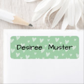 Namensaufkleber eckig - Herzchen mint grün (Insitu)