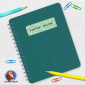 Namensaufkleber eckig - Herzchen mint grün