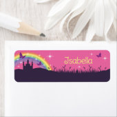 Namensaufkleber eckig - Märchenschloss Regenbogen (Insitu)