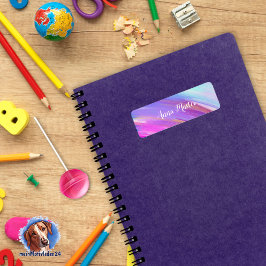 Namensaufkleber - Farbverlauf - pink lila türkis