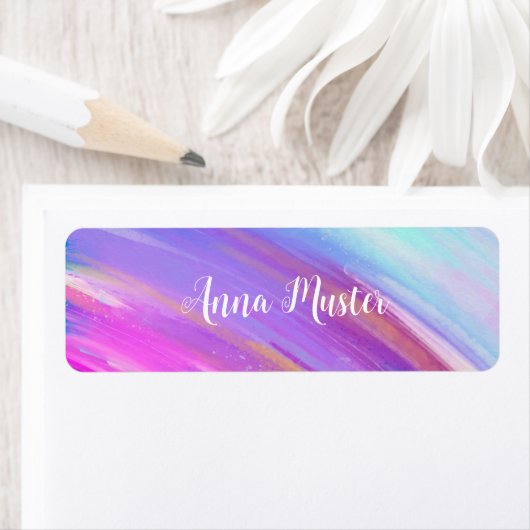 Namensaufkleber - Farbverlauf - pink lila türkis (Insitu)