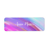 Namensaufkleber - Farbverlauf - pink lila türkis (Vorne)