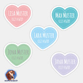 Namensaufkleber Kleine Herzen | Form - Aufkleber