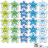 Namensaufkleber Kleine Sterne 2 | Form - Aufkleber (Vorderseite)