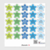 Namensaufkleber Kleine Sterne 2 | Form - Aufkleber (Blatt)