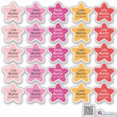 Namensaufkleber Kleine Sterne 3 | Form - Aufkleber (Vorderseite)