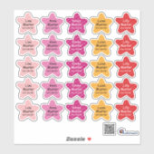 Namensaufkleber Kleine Sterne 3 | Form - Aufkleber (Blatt)