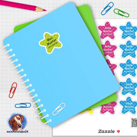 Namensaufkleber Kleine Sterne | Form - Aufkleber