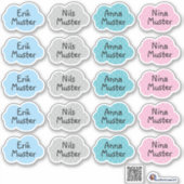 Namensaufkleber Kleine Wolken | Form - Aufkleber (Vorderseite)