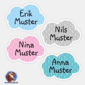 Namensaufkleber Kleine Wolken | Form - Aufkleber