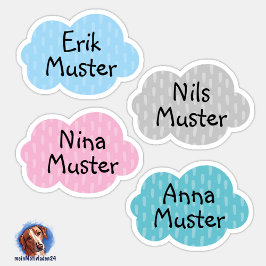 Namensaufkleber Kleine Wolken | Form - Aufkleber