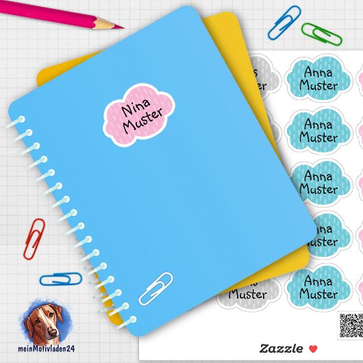 Namensaufkleber Kleine Wolken | Form - Aufkleber